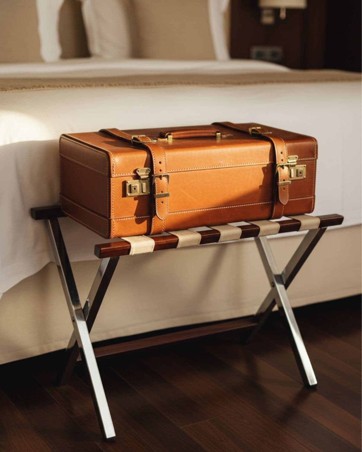 Support à bagages dans une chambre d'hôtel
